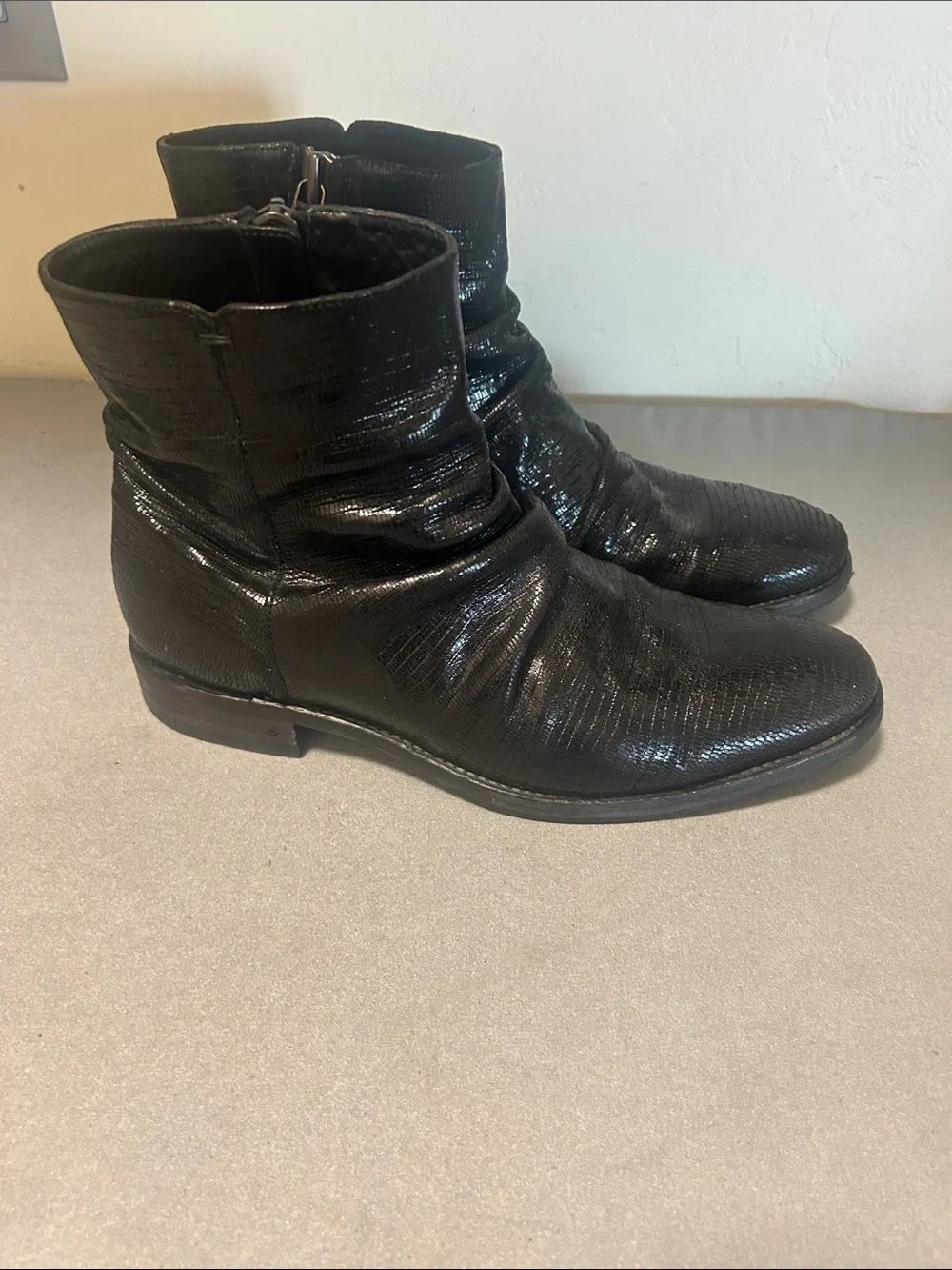 John Varvatos Morrison Sharpey Leather Zip Ankle Boots